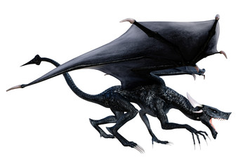 Fototapeta premium 3D Rendering Fairy Tale Dragon on White