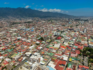 Beautiful aerial view of the town of San Pedro Costa Rica 