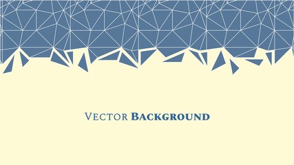 Abstract low poly geometric background with triangles in blue colors and space for text. Mosaic texture. Vector illustration.
