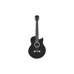 Obraz na płótnie Canvas Guitar logo template vector icon illustration