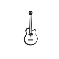Guitar logo template vector icon illustration