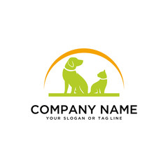 creative logo design Dog and Cat vector template