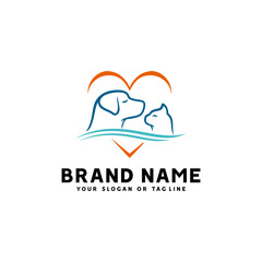 Obraz premium creative logo design Dog and Cat vector template