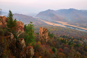 Xianweng mountains landscape sunrise.