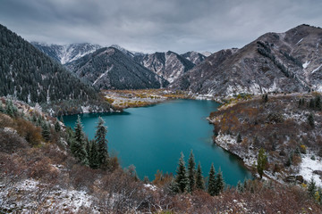 Mountain lake in late autumn