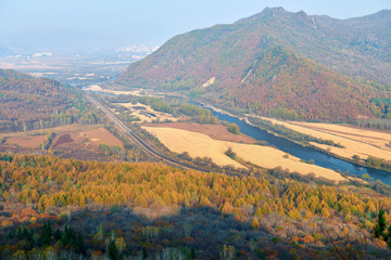 Naklejka premium Xianweng mountains landscape sunrise.