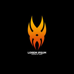 Fire illustration, abstract logo design with flame concept