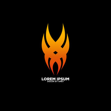 Fire illustration, abstract logo design with flame concept