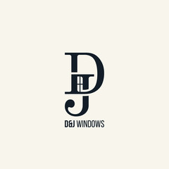 D&J windows logo monogram initial