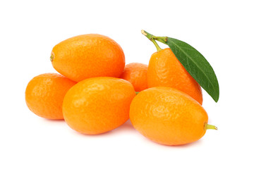 Cumquat or kumquat isolated on white background