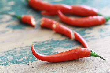 Hot red pepper. Chilean pepper on a black.
