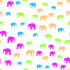 Seamless vector pattern with African Elephants