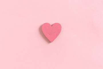 Top view of pink pastel heart
