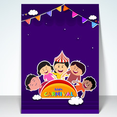 Kids Carnival template, banner or flyer design.
