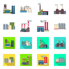 Vector design of industry and plant symbol. Set of industry and technology stock vector illustration.