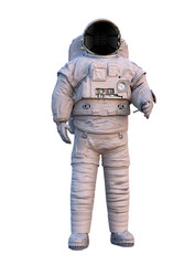 astronaut, standing spaceman isolated on white background 