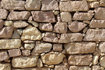 Detail of a wall made of rubble stone