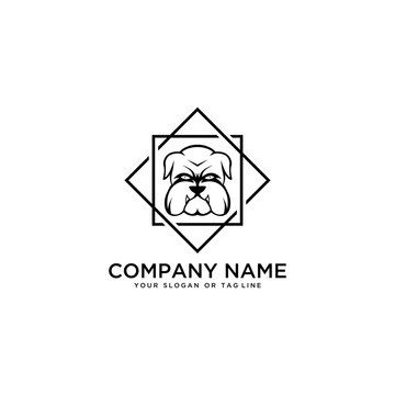logo design Bulldog vector template white background