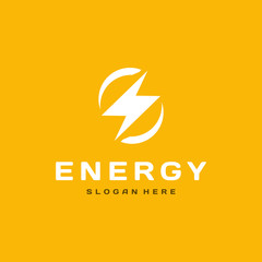 Fototapeta na wymiar Thunder electricity Power Fast Speed Logotype concept, Lightning Logo Template vector icon
