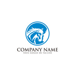 logo design horse care, horse training vector template