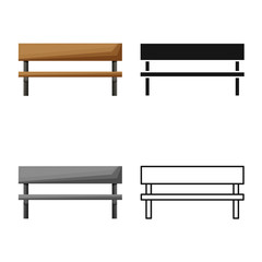 Vector illustration of bench and seat symbol. Web element of bench and furniture vector icon for stock.