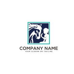 Fototapeta premium logo design horse care, horse training vector template