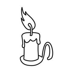 Isolated object of candle and candlestick sign. Graphic of candle and flame stock vector illustration.
