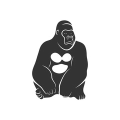 Gorilla Logo Design Vector. King kong logo Template