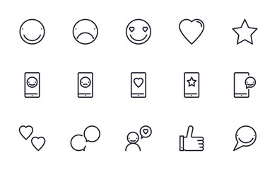 Feedback icons set outline style