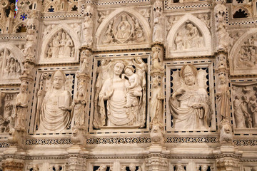 Detail from altar of Arezzo cathedral, Tuscany