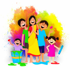 Happy People celebrating for Holi Festival.