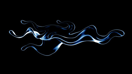 Splash fluid. 3d illustration, 3d rendering.