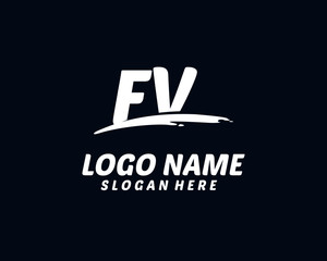FV Initial with splash logo vector