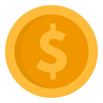 Dollar Money Coin Icon. Flat Illustration Of Dollar Money Coin Vector Icon For Web Design