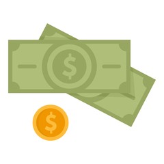 Dollar cash icon. Flat illustration of dollar cash vector icon for web design