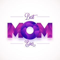 Mom text design for Mother's Day celebration.