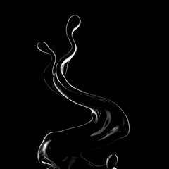 Splash fluid. 3d illustration, 3d rendering.