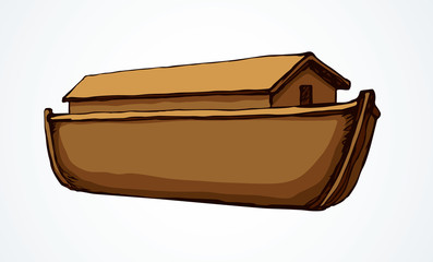 Biblical Noah's Ark. Vector drawing