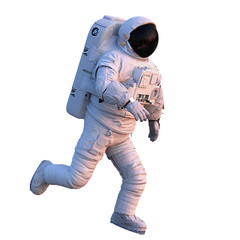 running astronaut, isolated on white background  © dottedyeti
