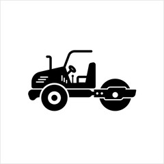 Road Roller Icon, Construction Vehicle Icon