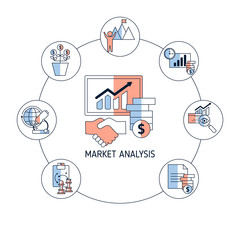 Market analysis vector concept