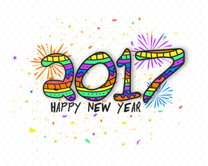Colorful text 2017 for New Year celebration.