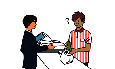 外国人のコンビニエンススタッフ