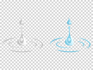 Water And Drop Icon - Blue wave and water splashe, wavy symbol of nature in motion vector Illustrations.