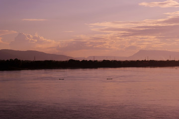 Obraz premium Morning view of Khong river very beautiful and feeling peace.