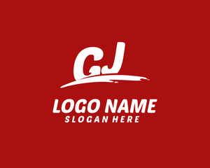 GJ Initial with splash logo vector