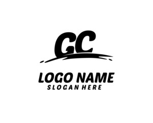GC Initial with splash logo vector