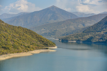 Obraz na płótnie Canvas Road and nature view from Tbilisi to Kazbegi by private car