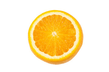 Half orange isolated on white background.