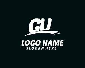 GU Initial with splash logo vector